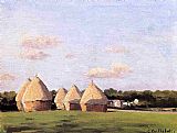 Harvest, Landscape with Five Haystacks by Gustave Caillebotte